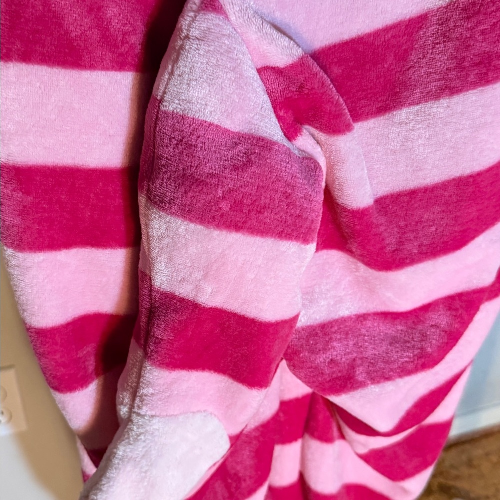 Alice in Wonderland Pink Striped Chesire Cat Onesie with Hood and Tail - Picture 5 of 5